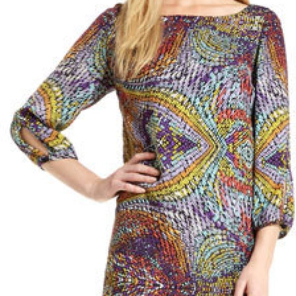 Prairie New York Prairie NY Mosaic-Print Shift Dress Size Medium